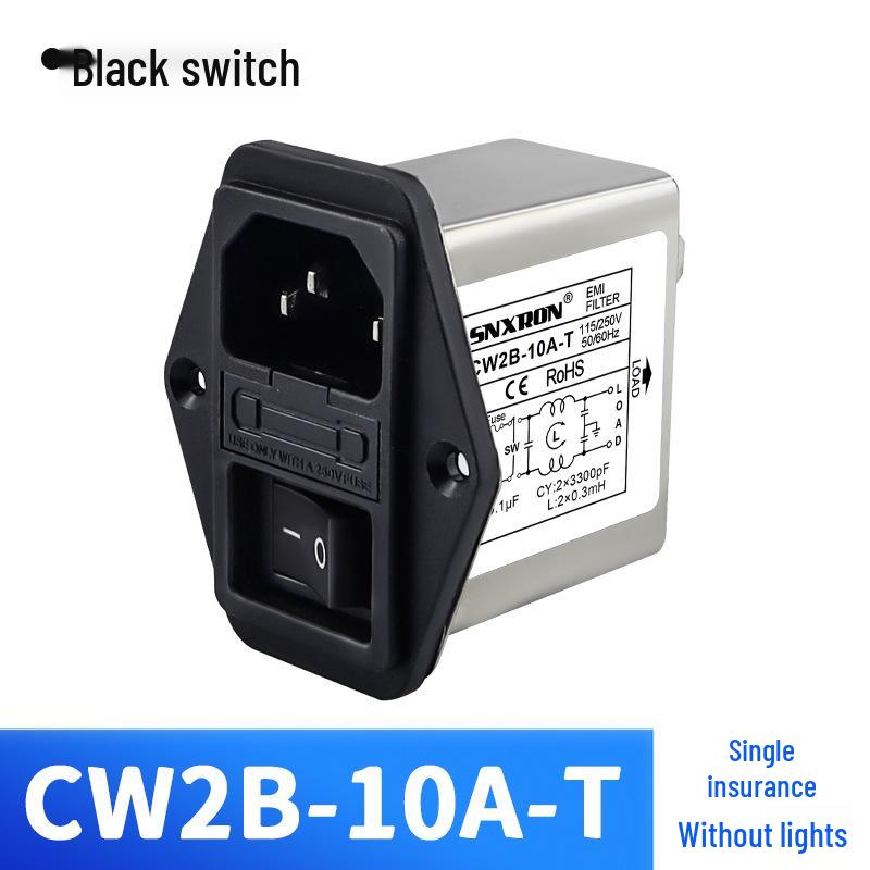 Фильтр-разветвитель питания CW2B 10A/6A/3A с красно-зелено-черным переключателем, 220В AC, предохранитель IEC, 3-в-1
