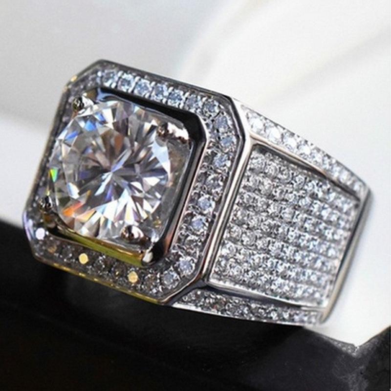 Европейская и американская мода и властные микро-бриллиантовые мужские кольца