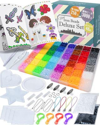 [Harris Lab] Набор железных бусин 2,6 мм Mini "Deluxe Set" 48 цветов 250 дизайнов 25000 бусин Белый Черный +1500 каждого Mini Mini Iron Beads Mini Iron Beads Bead
