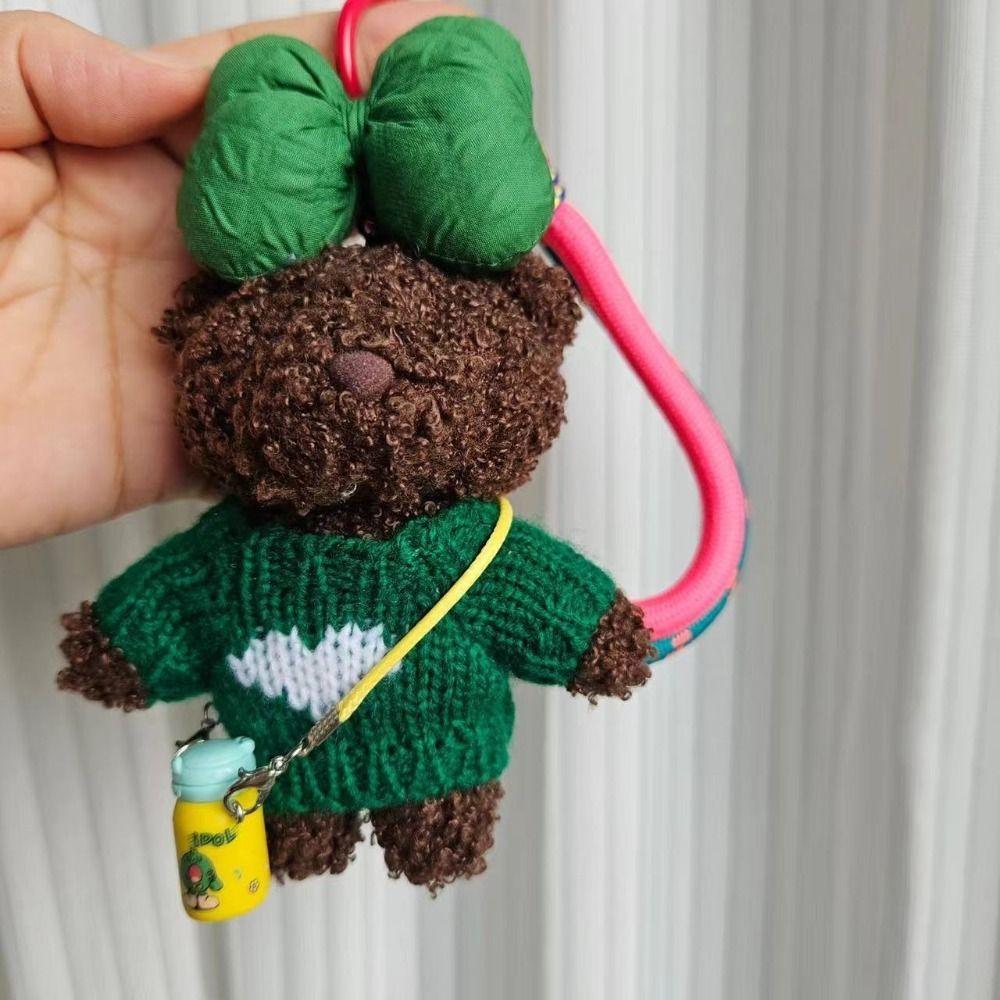 Cartoon Cute Bear Pendant Handmade Car Key Ring Creative Plush Doll Keychain  Couple