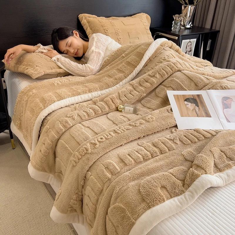 1PC New Winter Blanket for Bed Soft Fluffy Sofa Blankets Warmth Cozy Four-season Versatility Blankets for Beds Sofa Nap Blanket