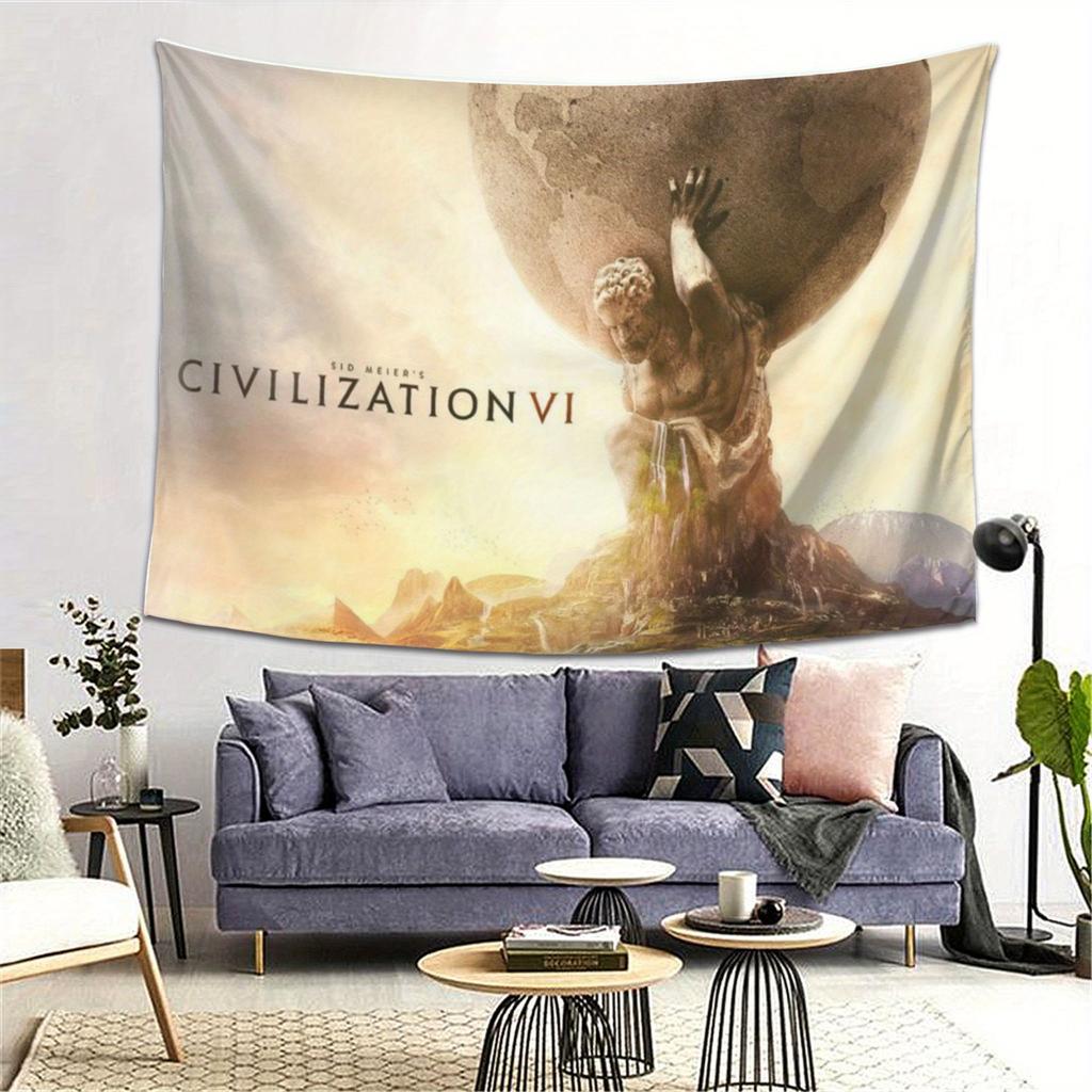 Тканое панно Civilization VI Отпразднуйте эпические стратегические игры с дизайном Mythical Atlas Идеально для домашнего декора