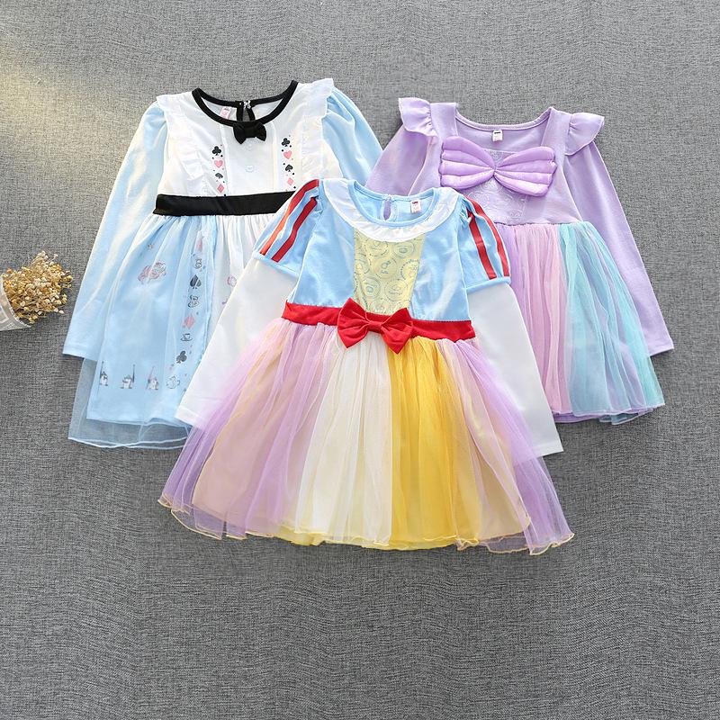Girls' Alice In Wonderland Snow White Dress - Halloween Performance Costume