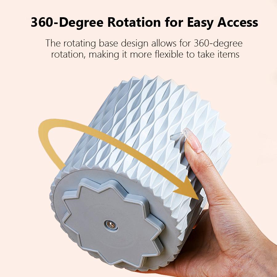 Стильный вращающийся держатель для кистей для макияжа большой емкости, органайзер для инструментов для дизайна ногтей для хранения на рабочем столе