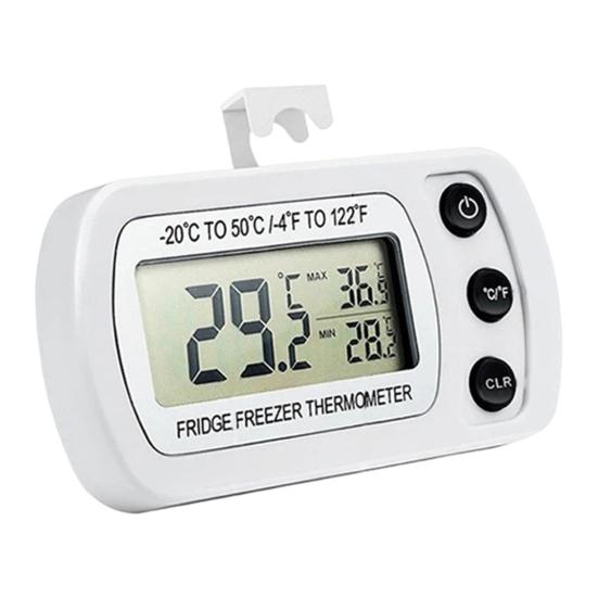 Refrigerator Thermometer with LCD Display Waterproof Freezer Fridge Thermometer with Max/Min Record High Precision Refrigerator Thermometer for Cooler