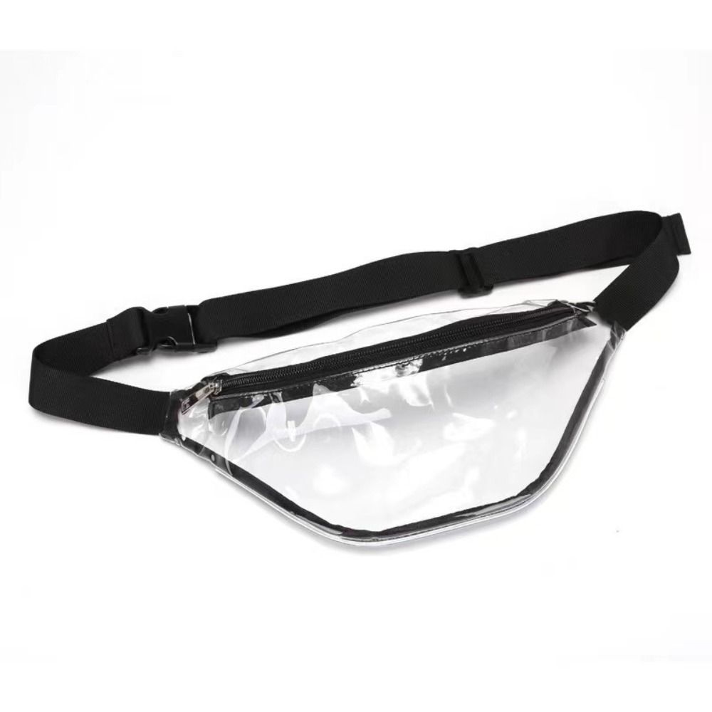 Waterproof Transparent Waist Bag Water-Sprinkling Festival Half Moon Belt Bag PVC Chest Bag Banana Storage Bag Shoulder Bag
