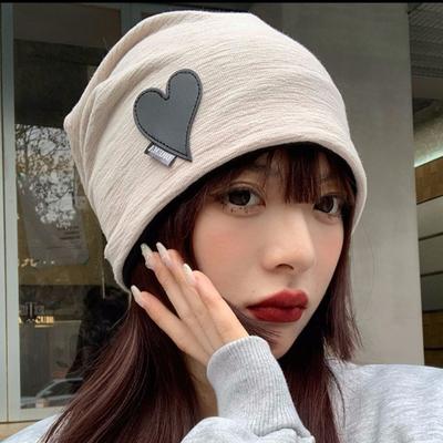 Шапка-бини Love в Корейском стиле, уличная свободная шляпа-пуловер, весенне-осенняя тонкая женская шапка, трендовая универсальная вязаная шапка с ворсом
