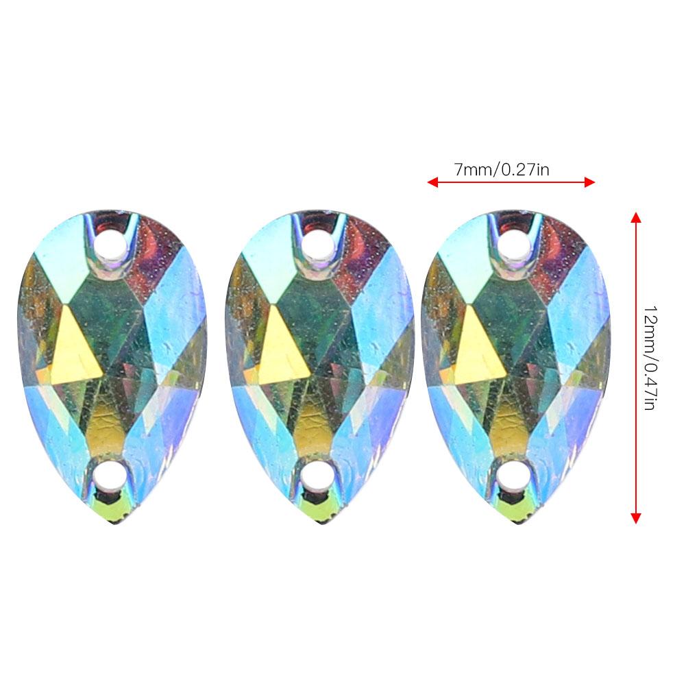 200 шт.   Bd Акриловая смола Капельные Швейные Стразы Пуговицы 7x12 мм Декор для Обуви менее чемbr(  Цветной )