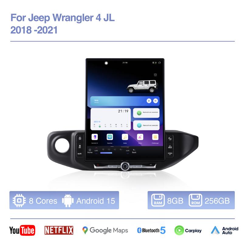 16,2-дюймовая автомагнитола 7870 Android 15 для Jeep Wrangler 4 JL 2018 2019 2020 2025 Carplay Android AUTO Обновление GPS
