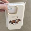 Винтажный чехол с вышивкой ковбоя и лошади для iPhone 17Air 16 15 14 13 12 11 Pro Max Plus Роскошный ретро-чехол из мягкой кожи, противоударный