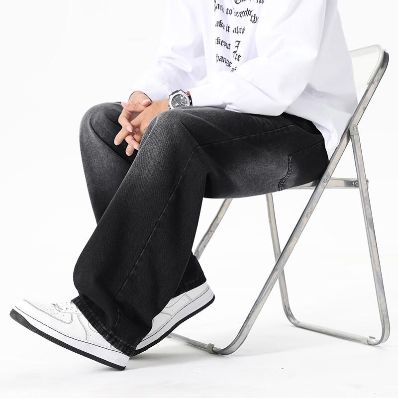 Мужские джинсы Mark Fairwhale 2025 Осень Свободный крой Потертости Прямой крой