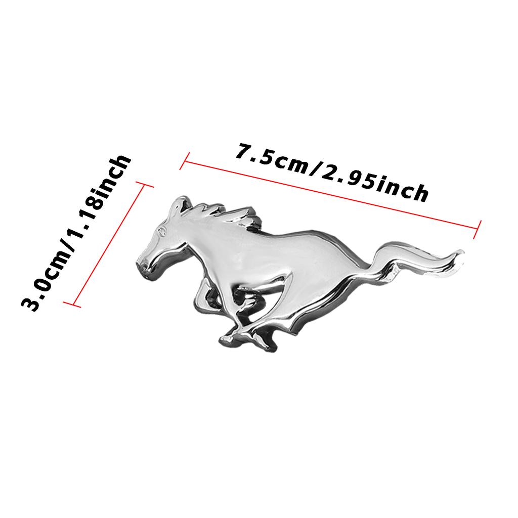 2PCS 7.5/11CM 3D Mustang Badge Running Horse Sticker For Ford Fiesta Focus Mondeo Kuga Edge Shelby GT Car Body Decoration Emblem
