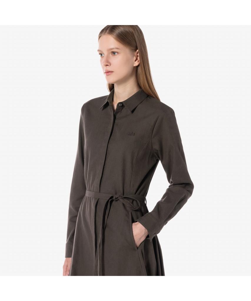 LACOSTE Women'S Flannel Woven Long Dress Ef896E-54N Six