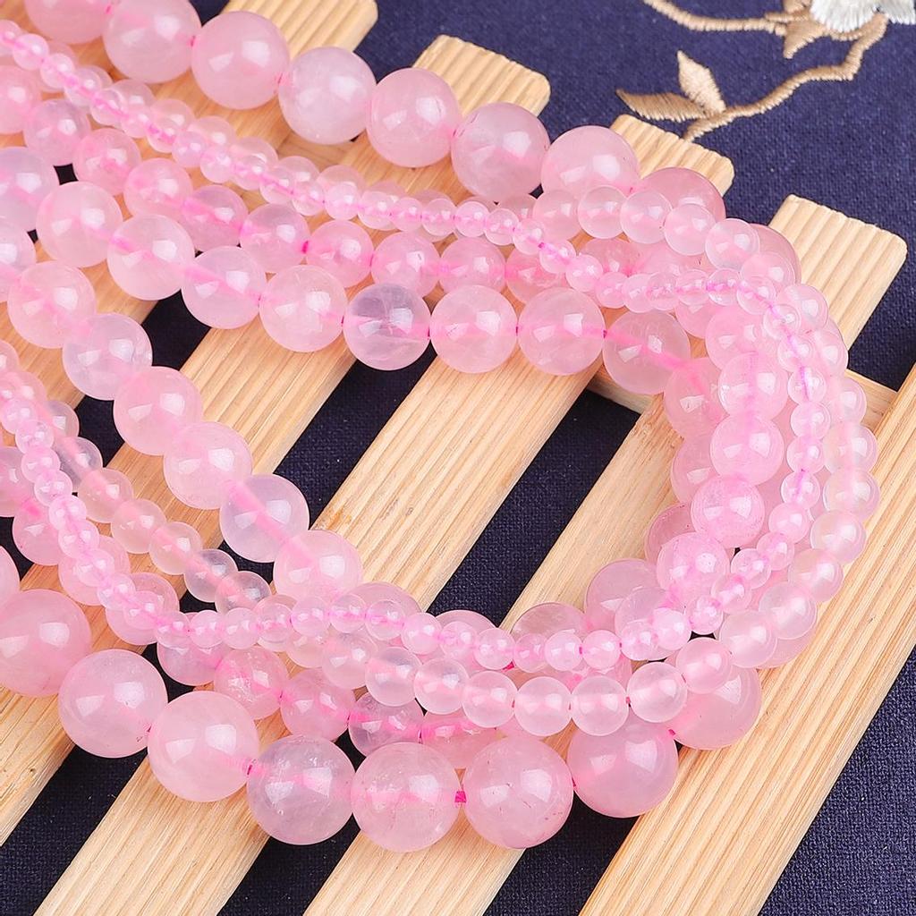 Розовые кварцевые кристаллы, свободные бусины, камень, 15 дюймов, нить 4, 6, 8, 10, 12 мм, размер на выбор для изготовления ювелирных изделий