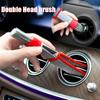 Car Air Vent Brush Double Head Brushes Conditioner Grille Duster Wipes Auto Detailing Cleaner Car Interior Cleaning Kit