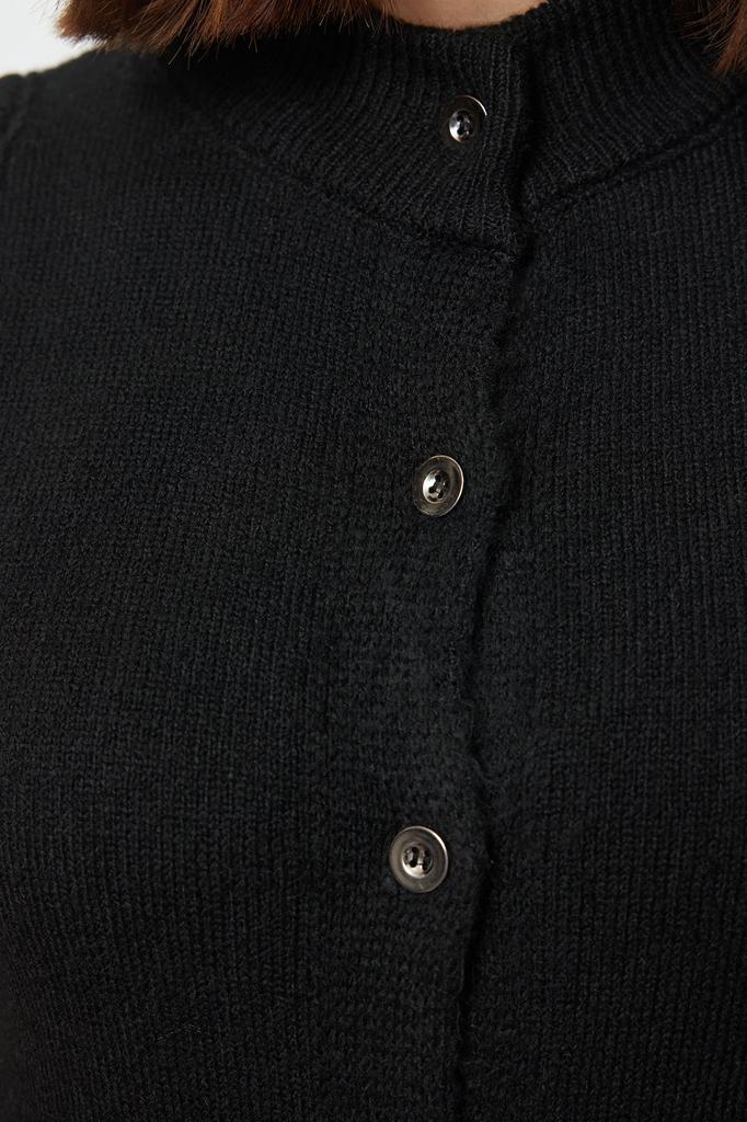 Женский элегантный кардиган, ограниченный выпуск, черный, мягкий текстурированный трикотажный кардиган