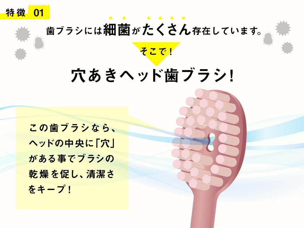 Дизайнерские зубные щетки с отверстиями, которые достают до задних коренных зубов, набор из 3 штук [Награда за хороший дизайн] 12 штук (ассорти коробок 4 цветов)