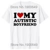I Heart Love My Autistic Boyfriend Girlfriend T Shirt Funny Birthday Gift Tee Tops 100% Cotton Unisex Custom T-shirts EU Size Unisex