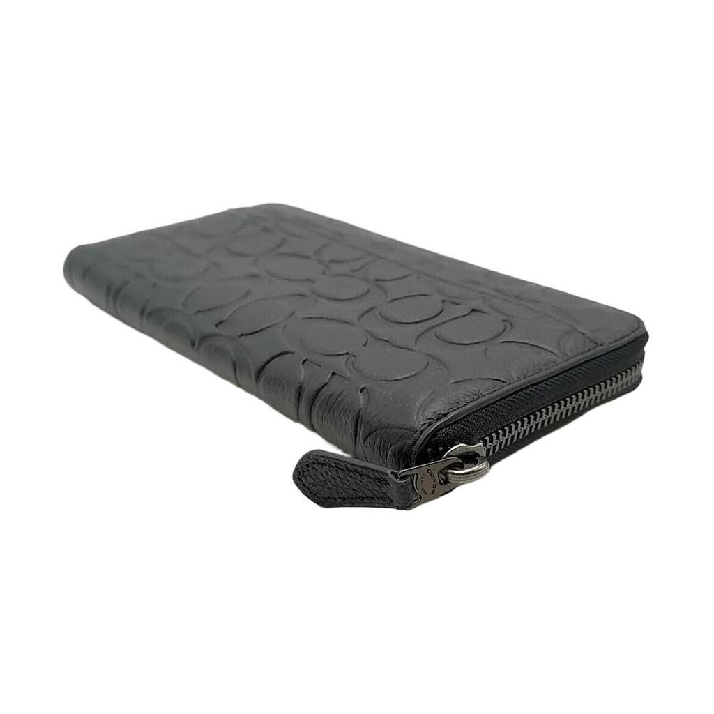 Coach Accordion Wallet 20 Embossed Print Zipper Closure Leather Accordion Bag Men Wallets Black C1226-BLK