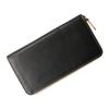 Tochigi Leather Long Wallet, Men's and Women's, Genuine Cowhide Leather, Round Zipper (Black)