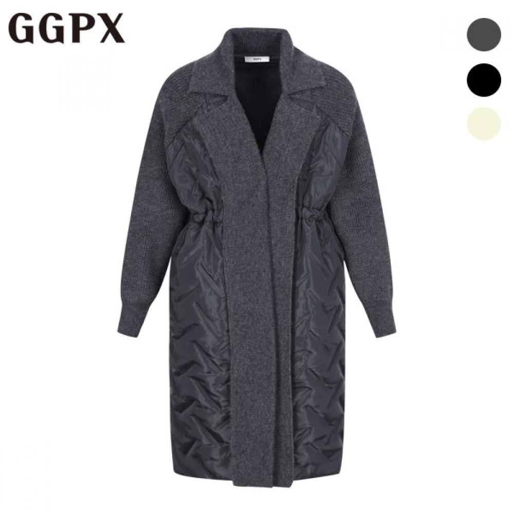 Ggpx New York Color Block Ribbed Quilted Long Padding Jacket Gocjp001f