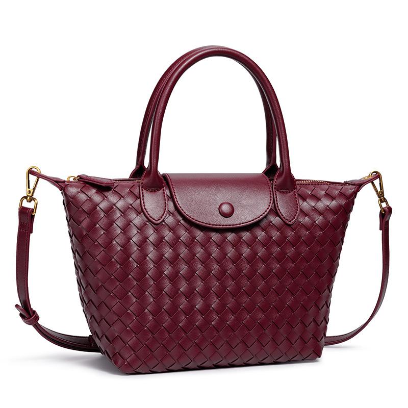 Новая плетеная сумка-пельмень Ручная плетеная сумка Большая вместимость для поездок на работу Универсальная портативная сумка-мессенджер