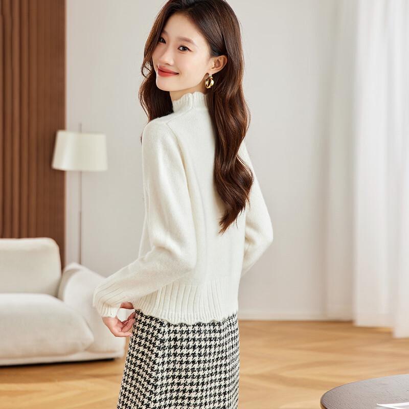 Srcr Women's 100% Cashmere Thick Knit Sweater