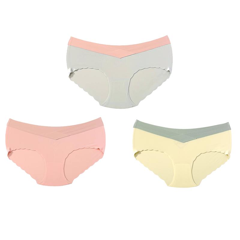 TERMEZY 3Pcs/lot Seamless Panties Ice Silk Female Comfort Underwear Women Low-Waist Briefs Large Size Maternity Panty Sexy Lingerie