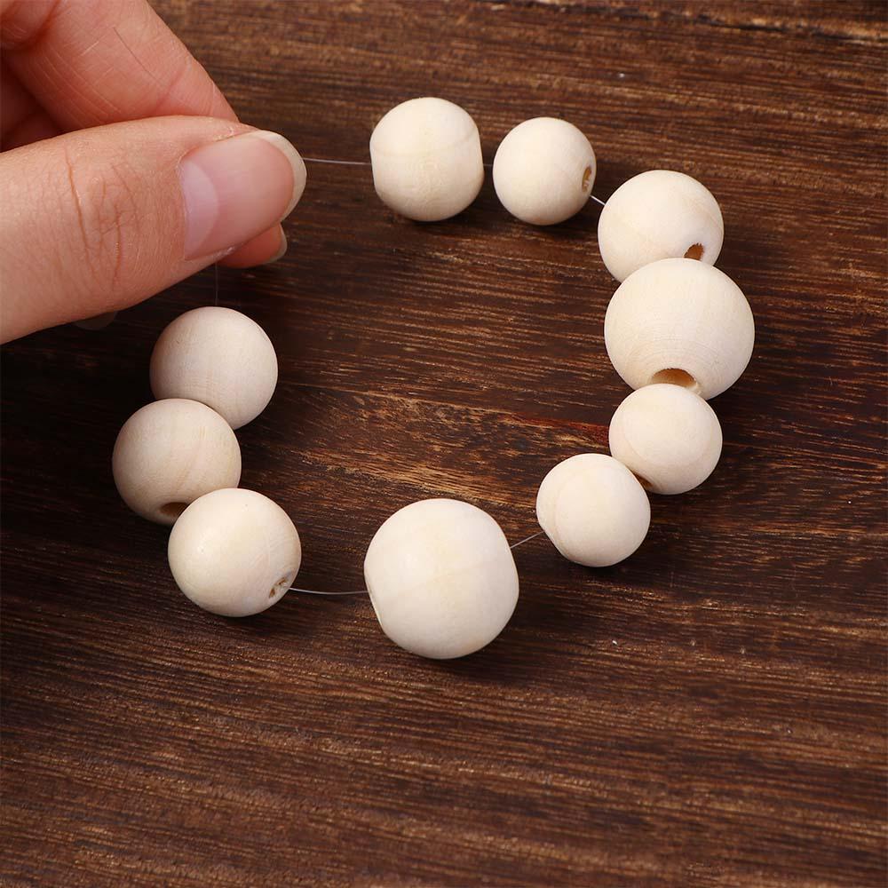 Unfinished Bracelet Jewelry Making Charms Necklace Accessories Loose Beads Round Balls Wood Beads