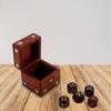 Shriji Crafts Wooden Dice Box with 5 Dice Storage for Decoration, Games, for Kids Adults