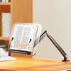 Acrylic Book Stand with Elastic Page Clips Portable Book Holder Adjustable Height Collapsible Desktop Riser Stand for Reading