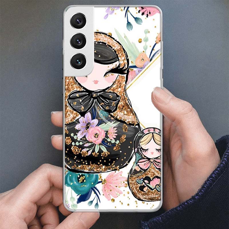 Russian Nesting Doll Cartoon Phone Case For Samsung Galaxy S25 S24 S23 Ultra S22 Plus S21 S20 FE S10 + S25Ultra S24U Soft Cover