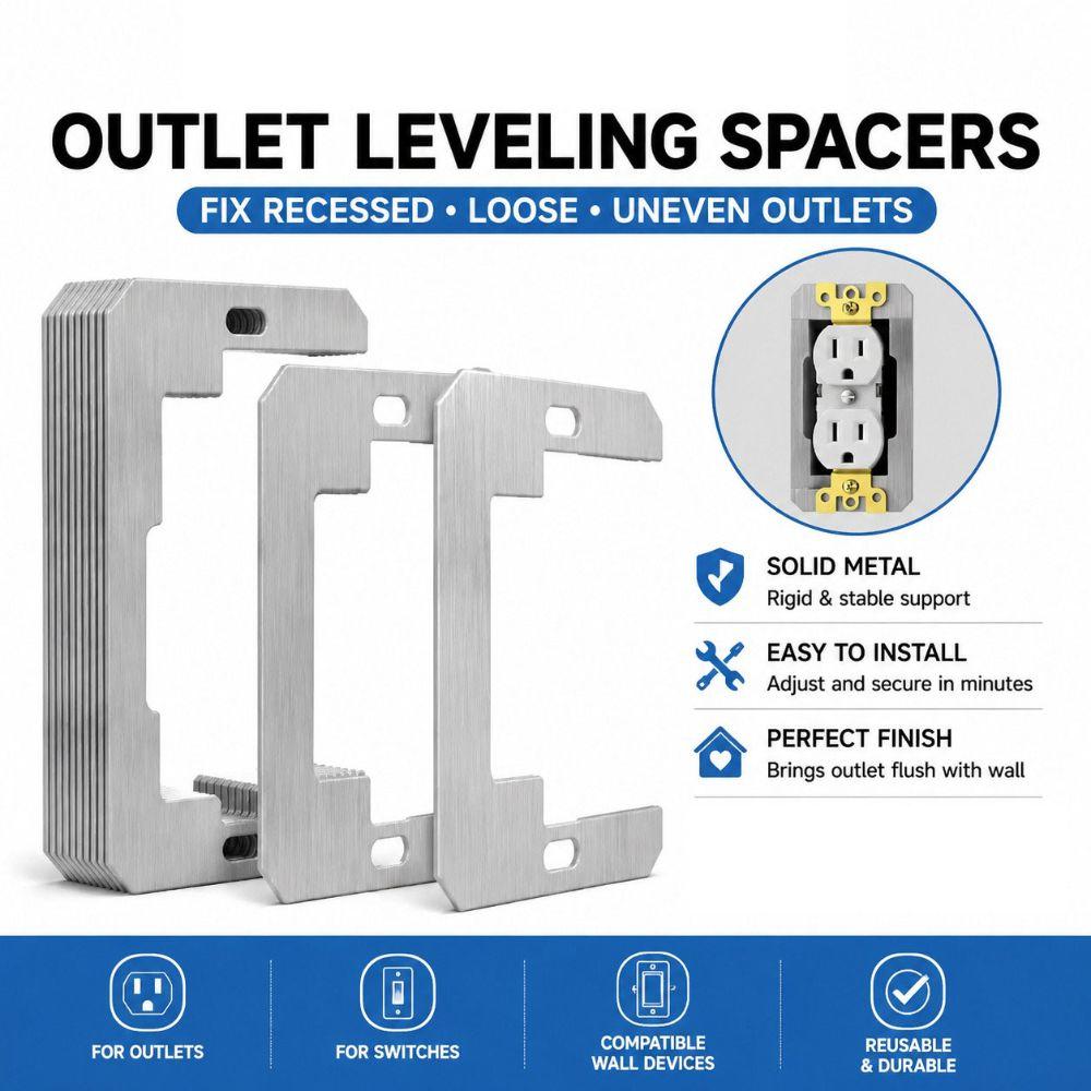 C Shaped Switch Plate Shim Silver Flush Mount Plate New Wall Plate Spacer  for Switch Installation