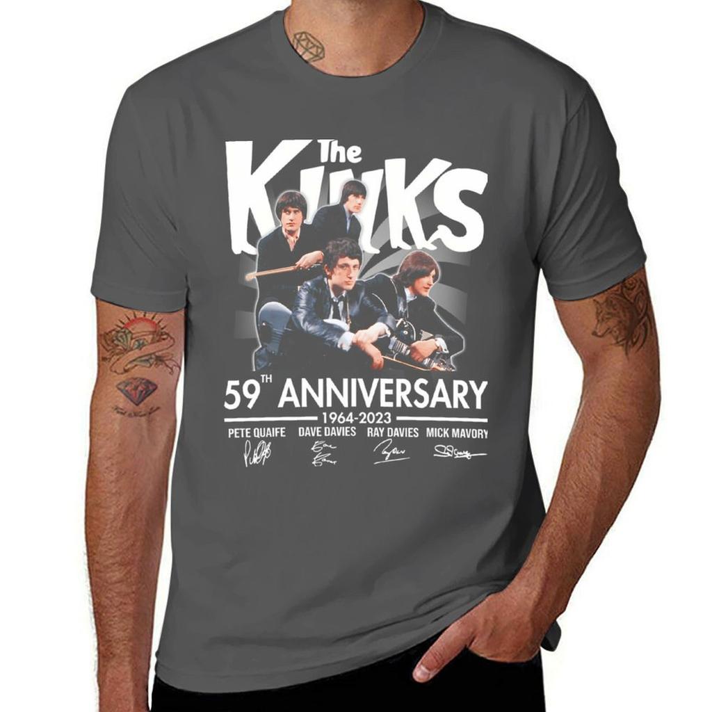 The Kinks 59th Anniversary 1964 2023 Thank You For The Memories Black Tshirt Functional Casual Short Sleeve Tee Tshirt