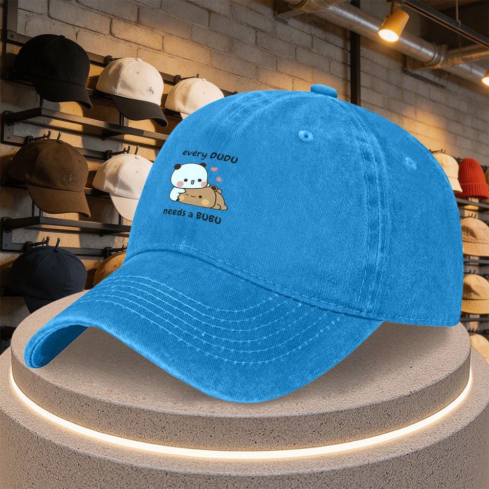 Unisex BUBU Bear Print Adjustable Baseball Cap Duckbill Hat for Outdoor Parties Daily Wear Mardi Gras Graduation