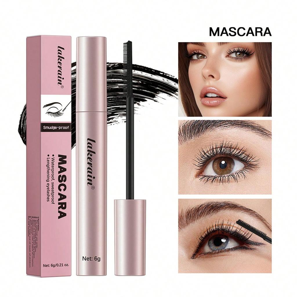Long and Curly Mascara, Waterproof Black Mascara for Thick and Voluminous Eyelashes