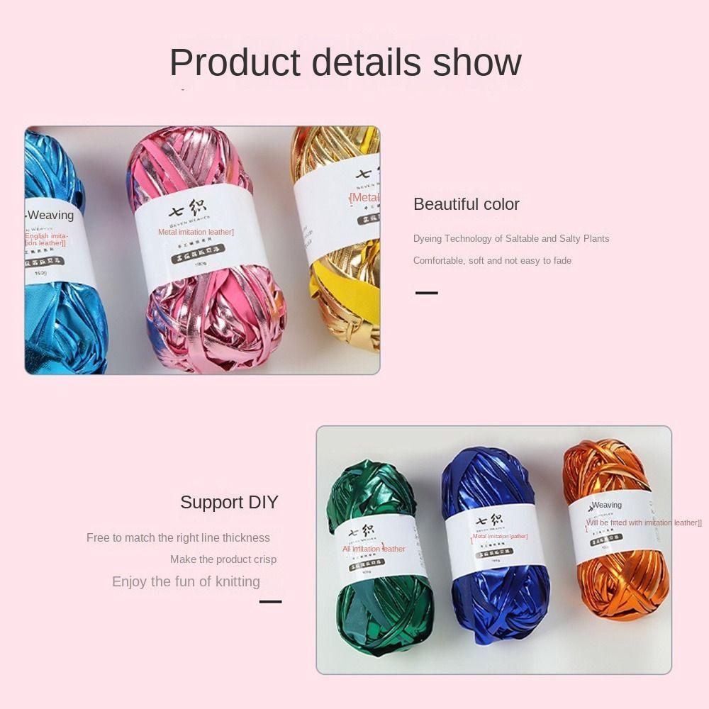 Shiny Faux Leather Yarn Elastic Crochet Yarn Craft Supplies Knitting Yarn Sewing