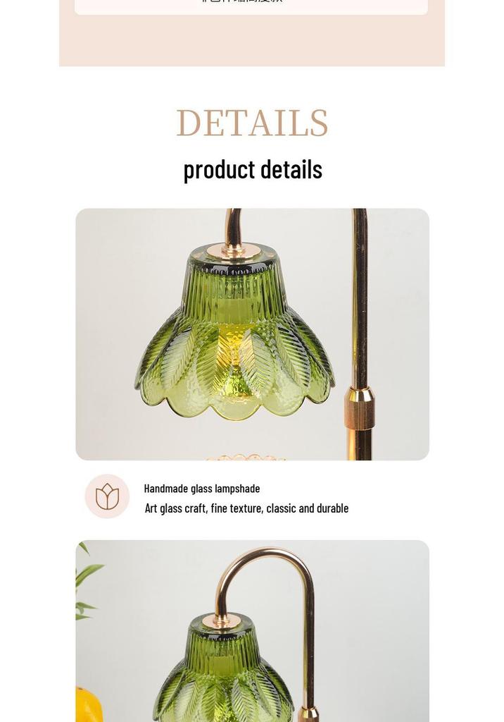 Retro Glass Aromatherapy Wax Melt Lamp - Flameless Scented Bedroom Night Light Desk Decor