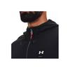 Under Armour FW22 Однотонная толстовка с капюшоном на молнии с логотипом, мужские топы с длинным рукавом, черный 1373801-001