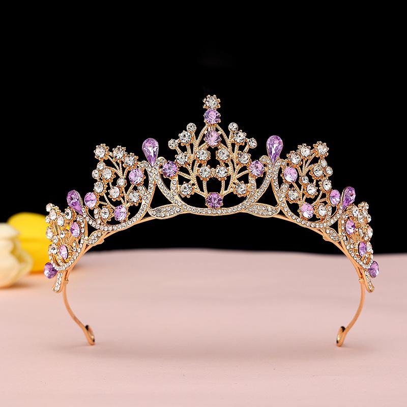 Crystal Red Princess Crown Headdress: Sweet Bridal Hair Accessory & 18th Birthday Gift