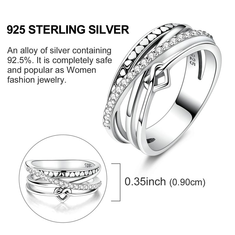 Original Rings 925 Silver Simple Sparkling Heart Bow Dragon Firefly Star Moon Ring for Women Girls Wedding Jewelry Gift