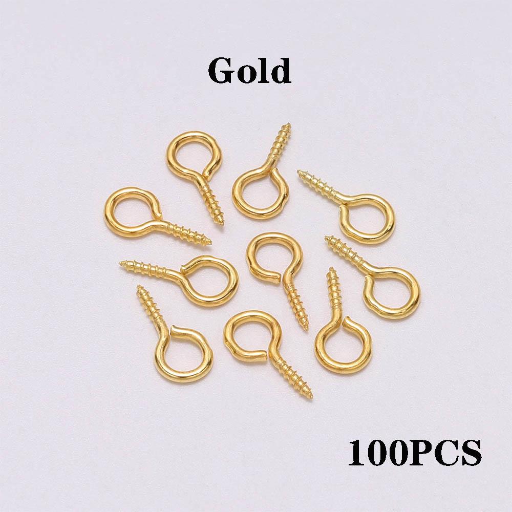 200pcs Small Tiny Mini Eye Pins Eyepins Hooks Eyelets Screw Threaded Clasps Hooks DIY For Jewelry Making Accessories Wholesale