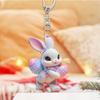 Пасхальный кролик 2D плоский акриловый брелок зеркало заднего вида автомобиля аксессуары рюкзак кулон