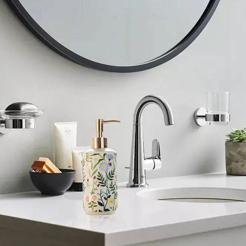 1 шт. Многоразовый контейнер для жидкости Домашний влаго- и пятностойкий Декор для ванной комнаты Керамический Элегантный Вместимость 430 мл