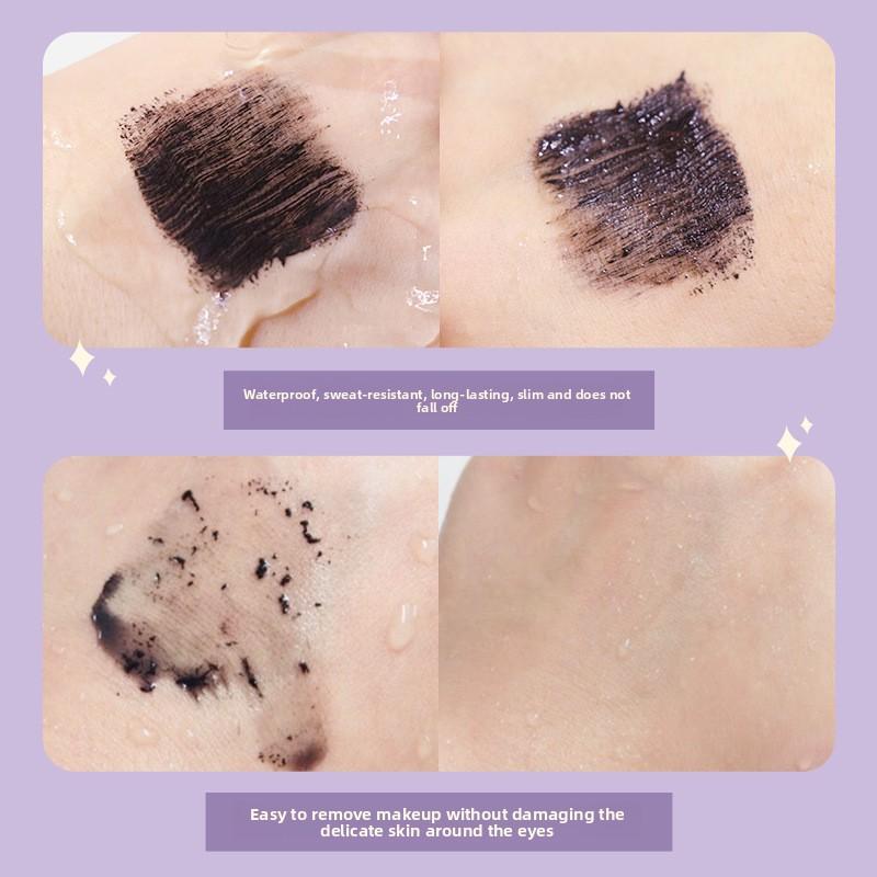 Тушь KissBeauty для ресниц с тонкой изогнутой щеточкой, водостойкая и устойчивая к поту, маленькая головка щеточки, ресницы не склеиваются и не легко размазываются.