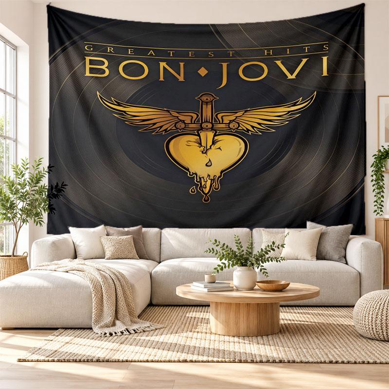 Bon Jovi Wall Tapestry, Soft Fabric Wall Hanging, Decorative Backdrop For Bedroom Home Wall Art