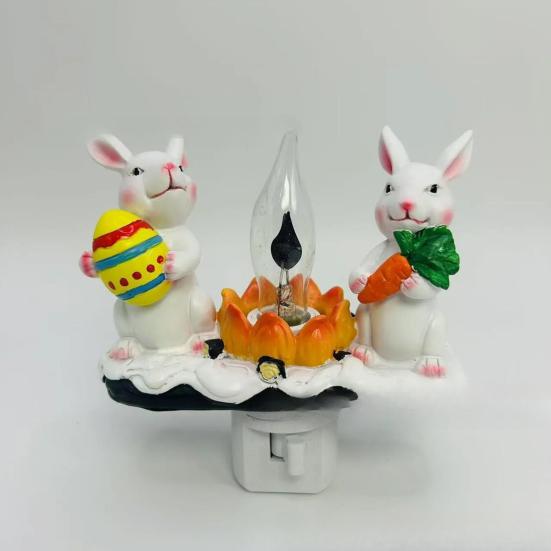 Christmas Campfire Flickering Night Light 3D LED Small Electric Light with Faux Flicker Flame for Holiday Indoor Decorations