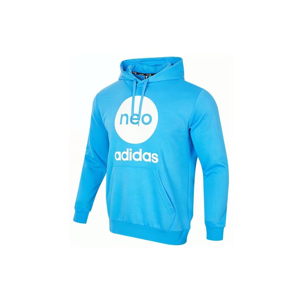 adidas Толстовка с логотипом бренда Neo и худи унисекс на шнурке с длинными рукавами, синяя HM2001