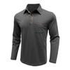 Autumn and Winter Men's Casual Long-sleeved Polo Men's Lapel T-shirt Colour Blocking Tops