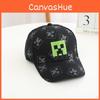 Cartoon Cotton Minecraft Children Baseball  Hat With Wide Brim For Use Outdoor